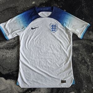 England Men's White and Gradient Blue Jersey Player Version